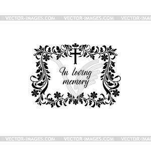 In loving memory border frame floral ornament icon - royalty-free ...