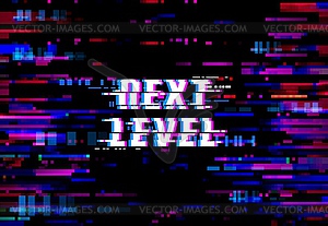 Glitch Background Next Level Pixels Digital Noise Color Vector Clipart