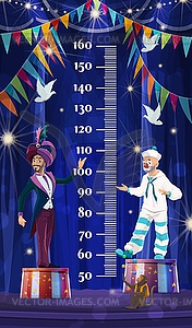 Kids height chart, shapito circus. Growth measure - vector clipart
