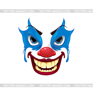 Scary clown face icon, Halloween funster - vector clipart