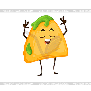 Mexican nachos chips character, cartoon tex mex - vector clipart