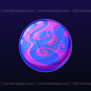 Galaxy space planet with blue and purple swirls - vector clipart