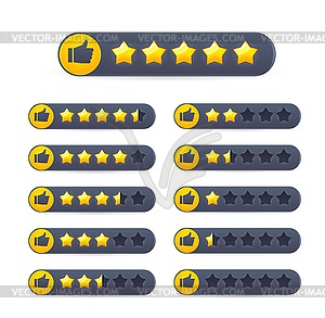 Five golden star review rate, customer feedback - vector clip art