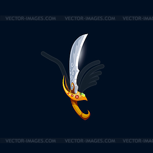 Medieval fantasy magic sword with decorated blade - vector image
