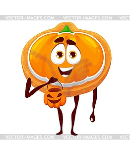 Cartoon Halloween pumpkin gingerbread, cookie - vector clipart