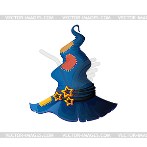 Чернокнижник колдун маг волшебник мультяшный Хэллоуин шляпа - векторный клипарт EPS