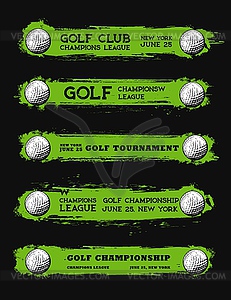 Golf sport club grunge banners - vector clip art