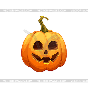 Funny cartoon Halloween pumpkin lantern character - vector image