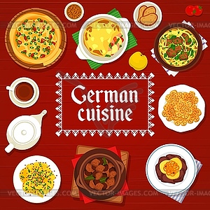 German cuisine restaurant menu cover template - vector image