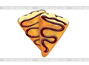 Cartoon crepes with chocolate, french pancakes - vector image