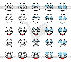 Cartoon face and blink eye animation, sprite sheet - vector clip art