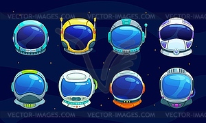 Мультяшный набор шлемов космического астронавта - клипарт в формате EPS