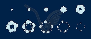 Мультяшный игровой эффект спрайта с дымовым взрывом - векторное изображение