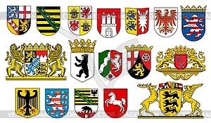 Germany regions coat of arms set - vector clip art