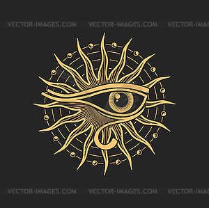 Amulet Horus eye, witchcraft occult esoteric sign - vector clipart / vector image