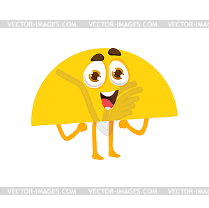 Semicircle math shape character, funny object - vector image