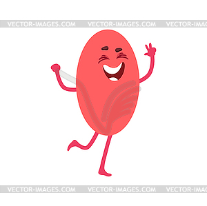 Oval math shape character, happy laughing figure - vector clip art
