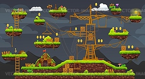 2d arcade game night level map interface landscape - vector EPS clipart