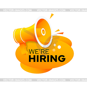 We are hiring, work opportunity icon - vector clip art