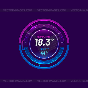 Домашний термостат или интеллектуальная шкала управления термометром - векторный клипарт