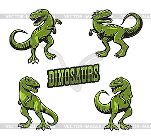 Tyrannosaur dinosaur mascots - vector image