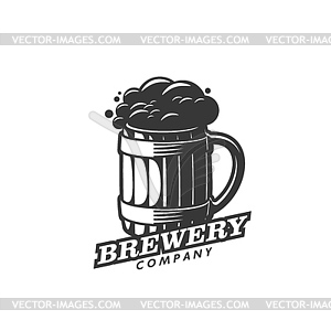 Beer brewery icon, company emblem, label - vector clipart