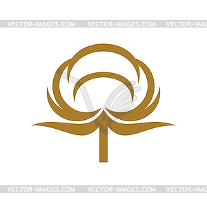 Cotton icon, natural textile label or pictogram - vector clip art