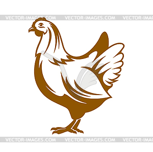 Hen icon. Chicken farm and poultry graphic symbol - vector image