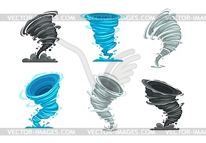 Cartoon tornado storm or cyclone hurricane twister - vector clip art