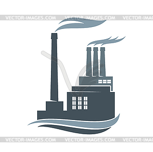 Factory or plant with smoke come out of chimney - vector image