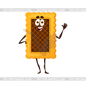 Cartoon cookie funny character, pastry - vector clipart