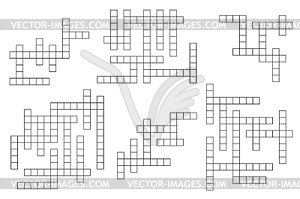 Crossword game quiz grids set - vector image