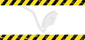 Grunge warning background, yellow black stripes - vector clip art