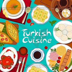 Шаблон дизайна обложки меню турецкой кухни - клипарт в формате EPS