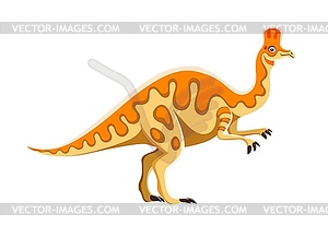 Cartoon Corythosaurus dinosaur funny character - color vector clipart