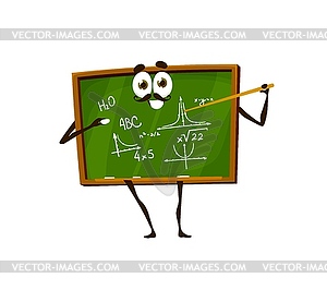 Cartoon schoolboard, chalkboard funny character - color vector clipart