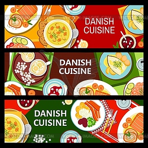Danish cuisine meals menu horizontal banners - vector clipart / vector image