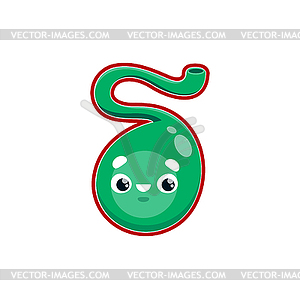 Cartoon gallbladder human body organ character - vector clip art