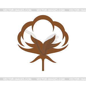 Cotton flower icon, organic bio fabric eco textile - royalty-free vector clipart