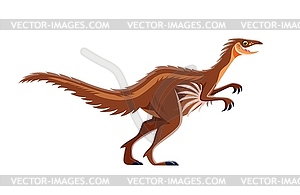 Cartoon Troodon dinosaur, reptile character - vector image