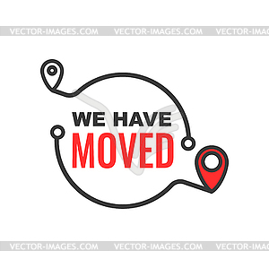 We moved thin line symbol or icon - vector clip art