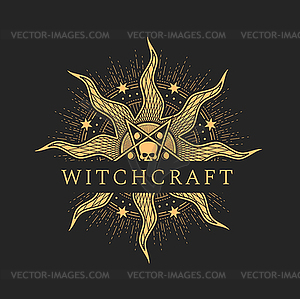 Occult witchcraft and satanic evil magic icon - vector image