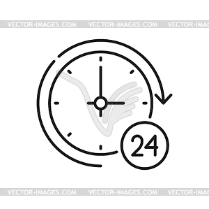 Call center 24 hours online, delivery service icon - vector clipart