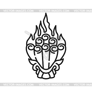 Buddhism religion symbol, wish granting jewel icon - vector clipart