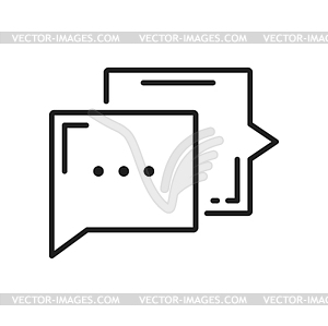 Memo chatbox bubble, outline message box frame - royalty-free vector clipart