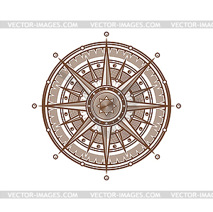 Compass, wind rose sailing geography symbol - vector clip art