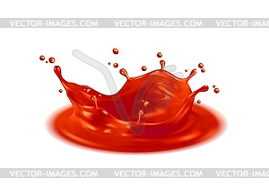 Tomato ketchup corona crown splash realistic 3d - vector EPS clipart