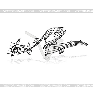 Музыка, звук и мелодия песни волновой фон - векторный клипарт / векторное изображение