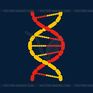 Genetic code, twisted DNA molecule icon - vector clipart