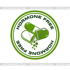 Hormone free eco product label or circle icon - vector clipart